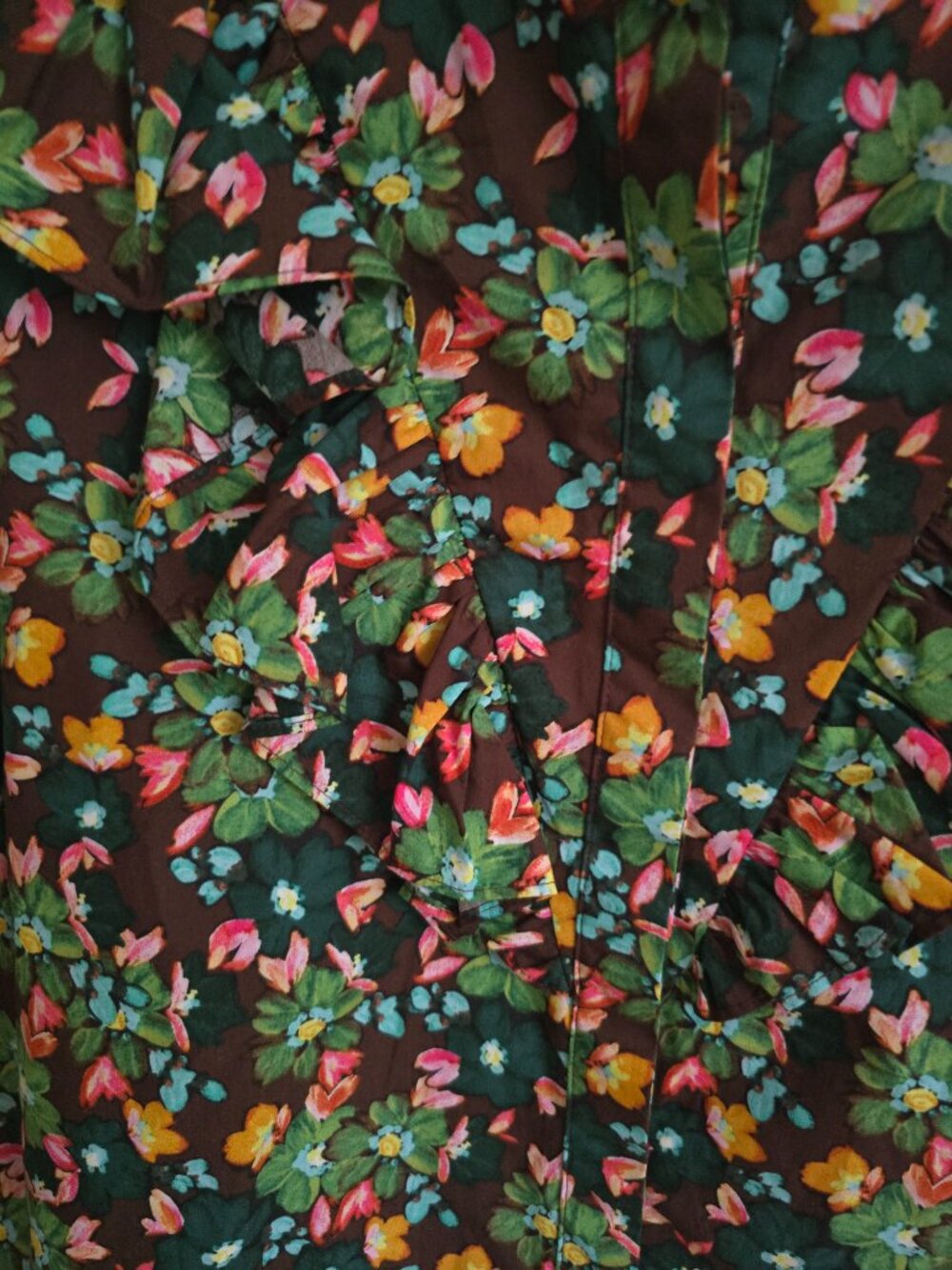 Karlie Green/Orange/Floral Boho Blouse Size L NWT - Picture 2 of 3